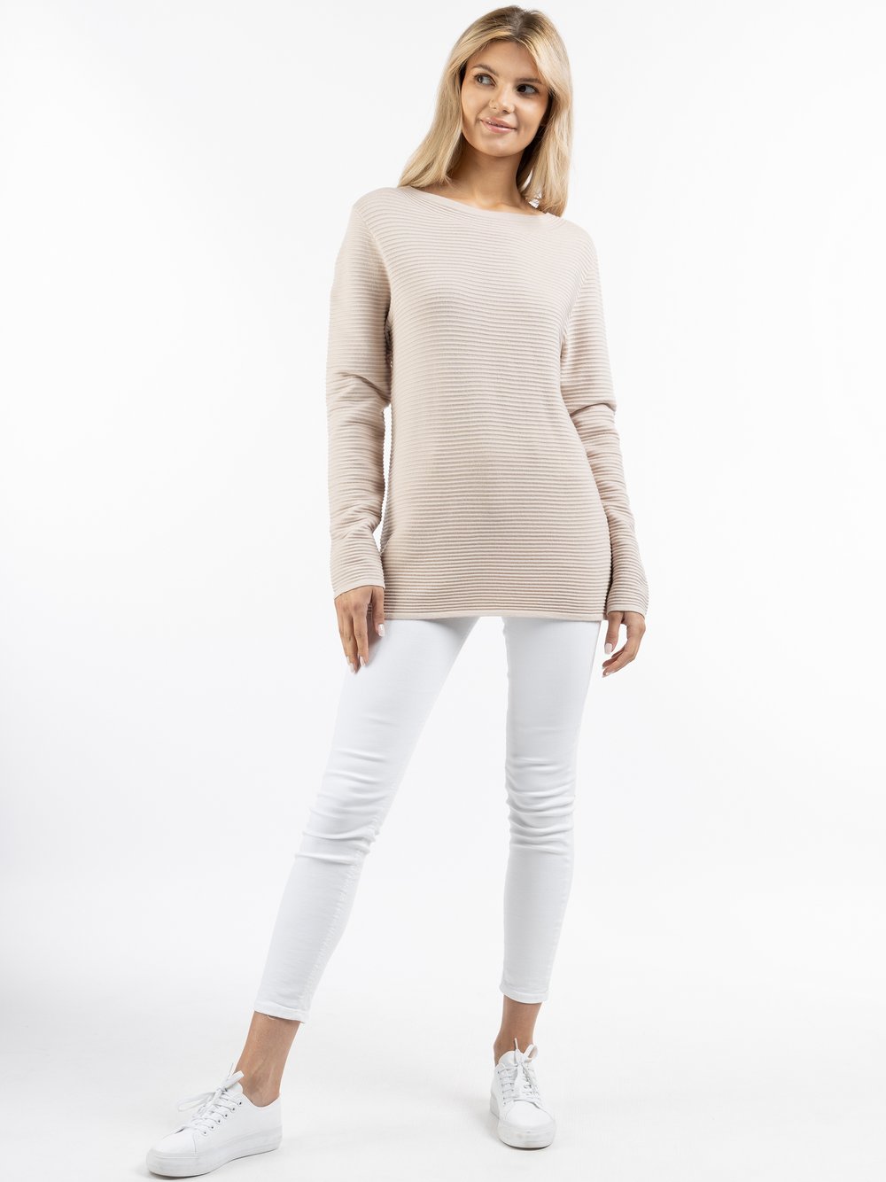 Usha Strick Pullover longsleeve Damen Viskose beige, M/L