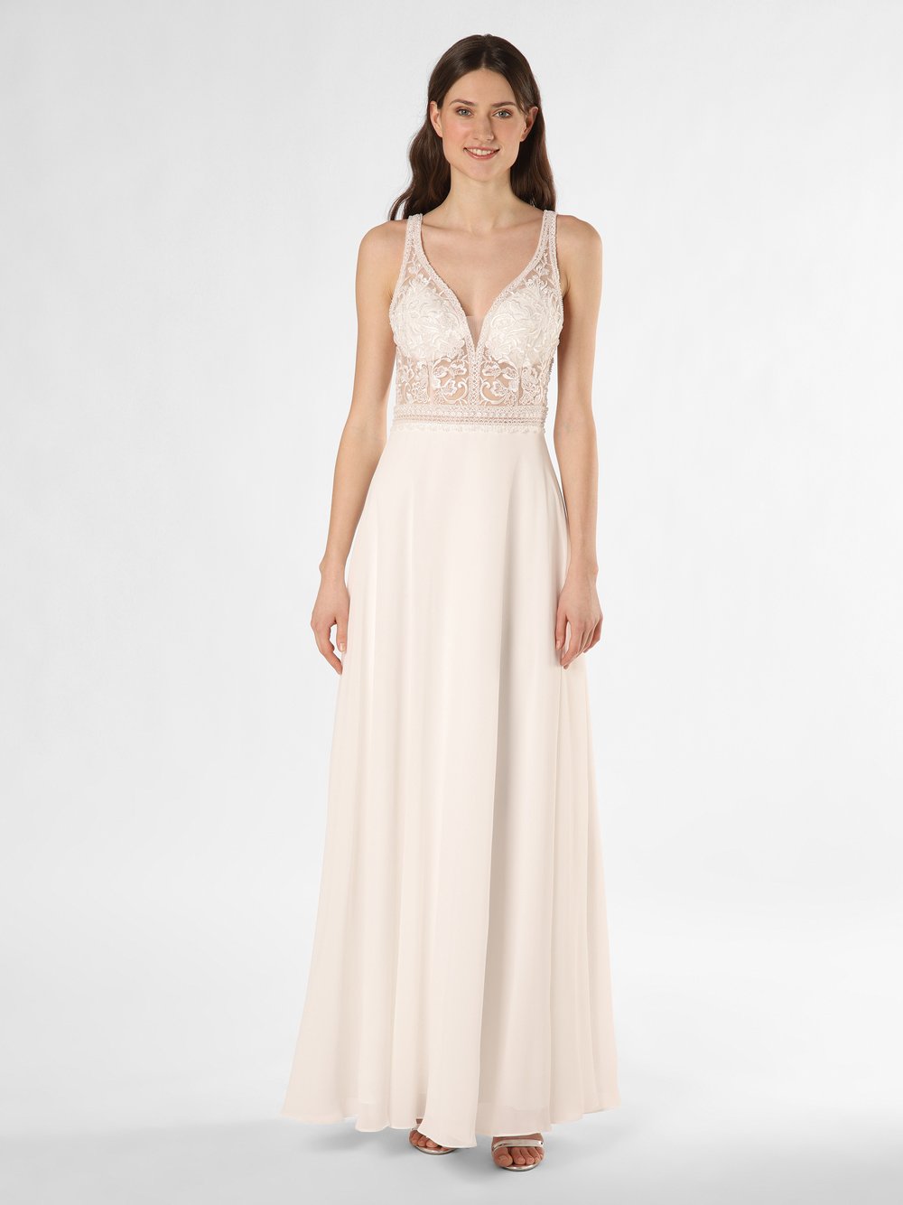 Obraz przedstawiający Luxuar Fashion Damska suknia ślubna Kobiety Szyfon biały jednolity, 36