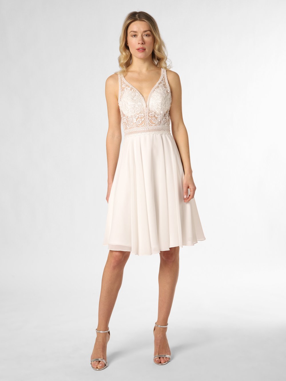 Obraz przedstawiający Luxuar Fashion Damska sukienka wieczorowa Kobiety Sztuczne włókno biały jednolity, 34