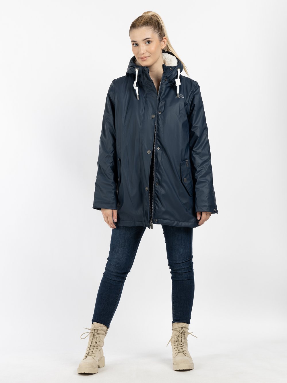 ICEBOUND Regenjacke mit Teddyfutter Damen blau, XS