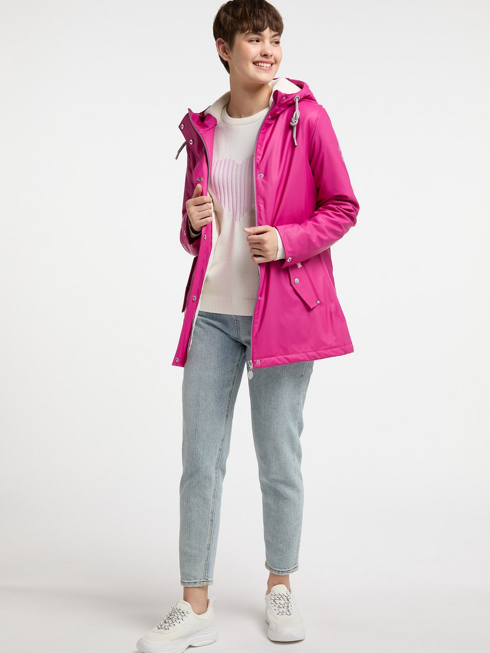 MyMo Regenjacke mit Webpelzfutter Damen pink, S