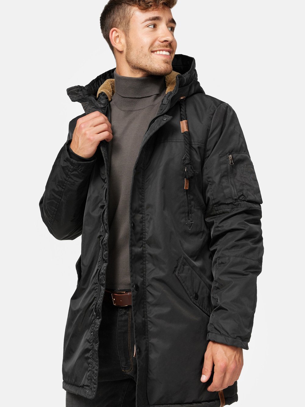 Indicode Parka Herren schwarz, S