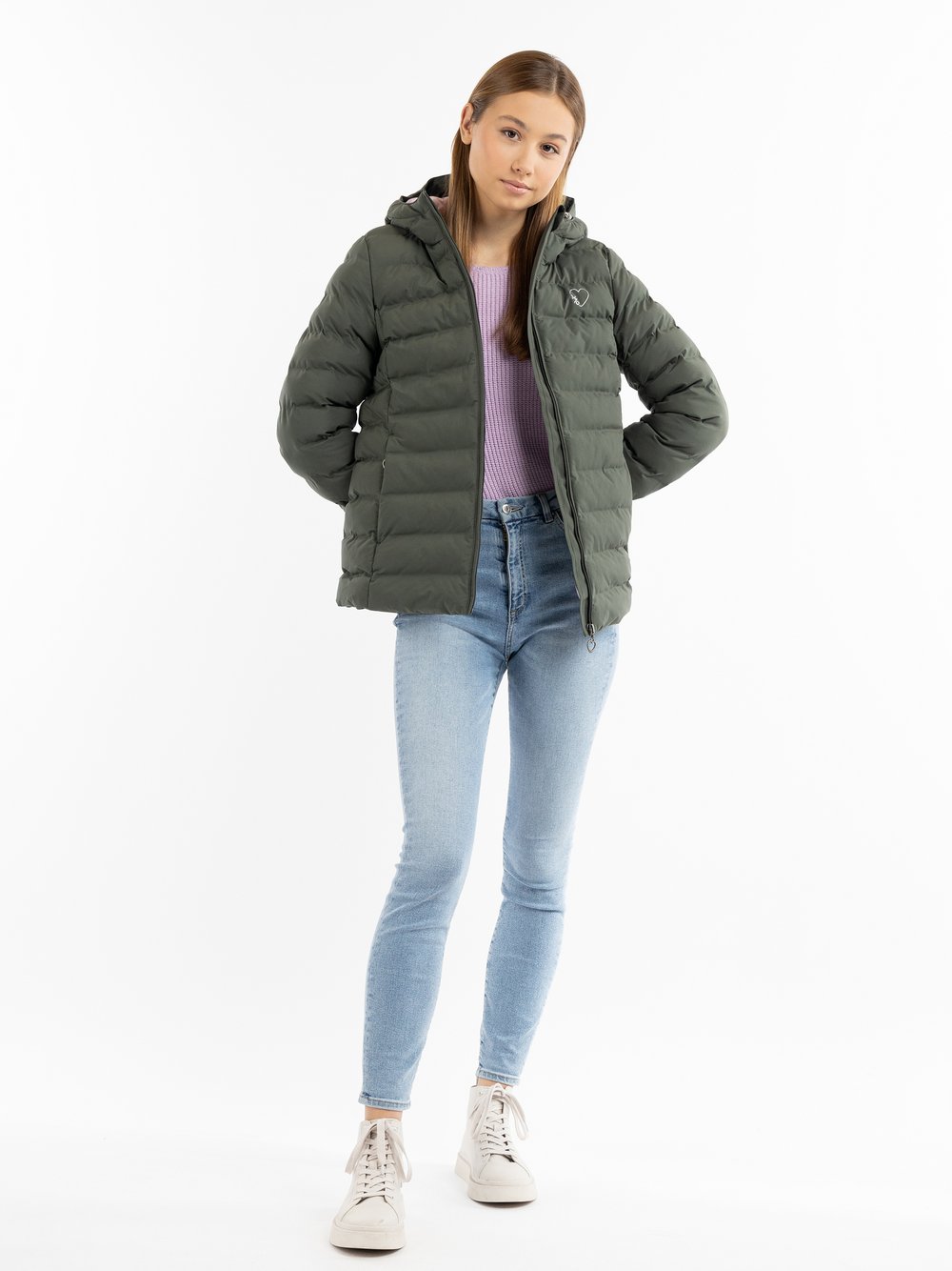 MyMo Wattierte Winterjacke Damen grün, XS