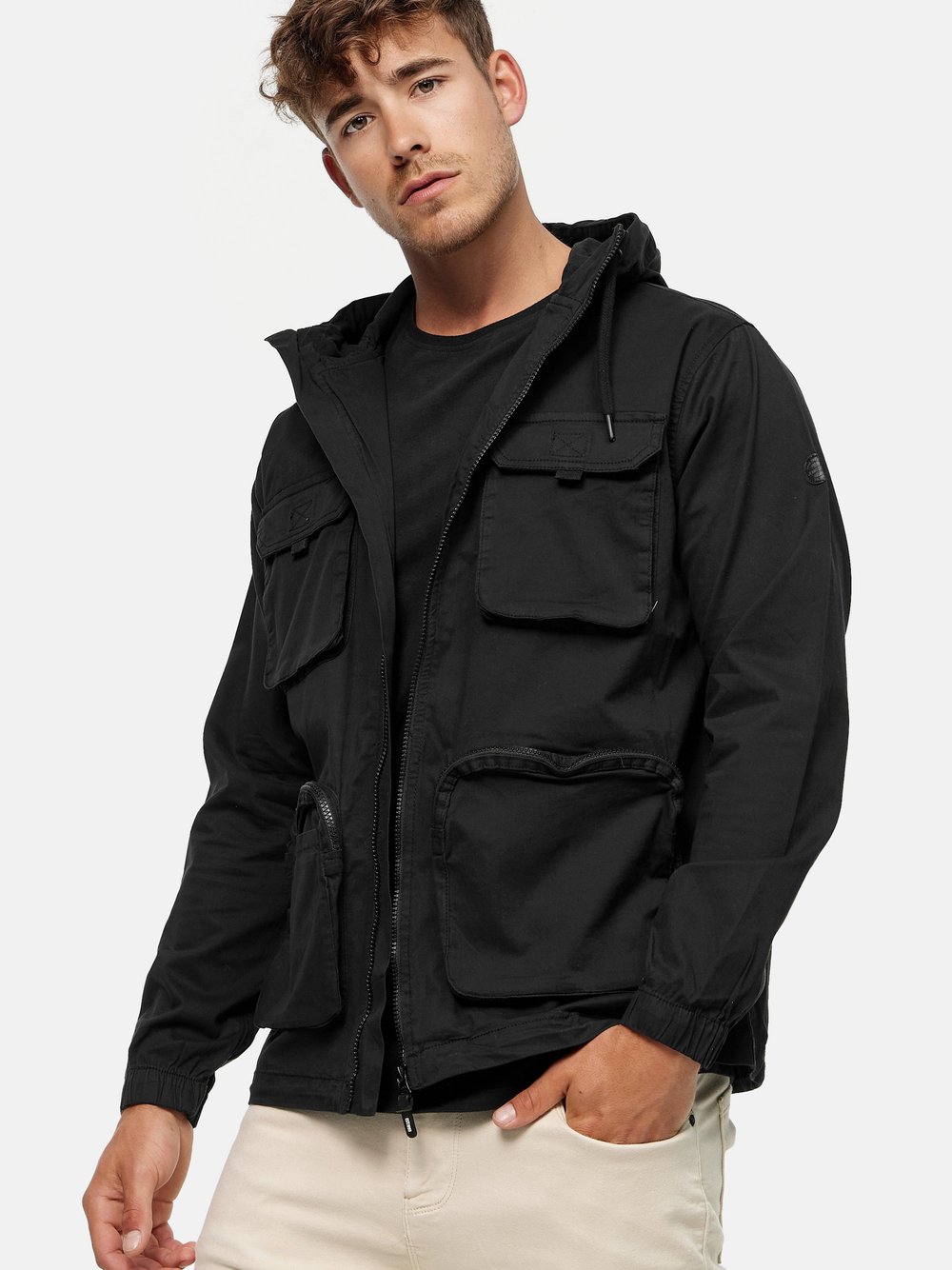 Indicode Übergangsjacke Herren Baumwolle schwarz, M