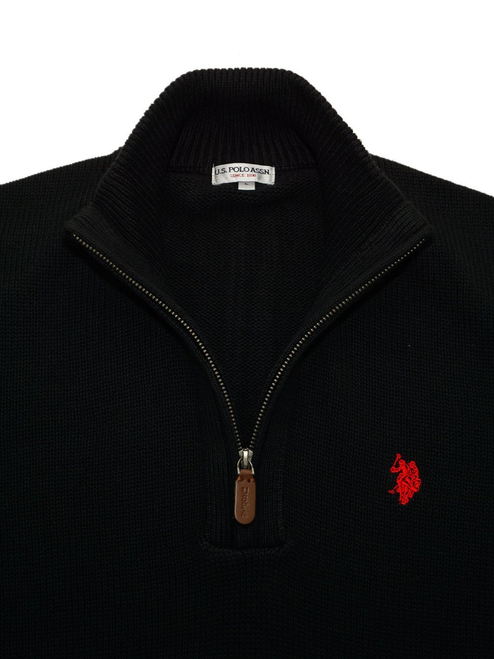 U.S. Polo Assn. Troyer Half Zip Herren Baumwolle schwarz, XXL