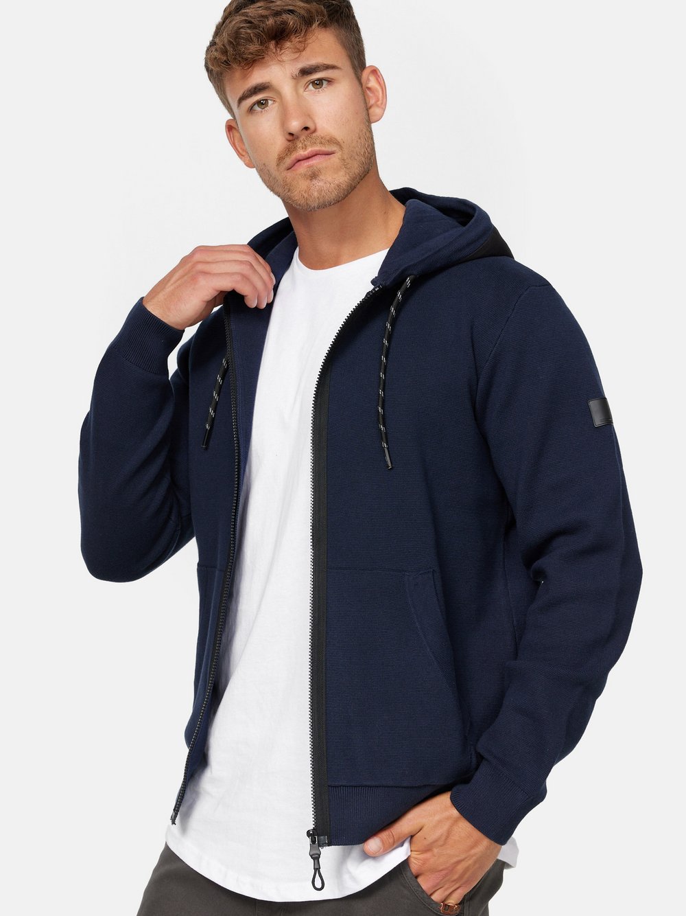 Indicode Sweatjacke Herren Baumwolle blau, L