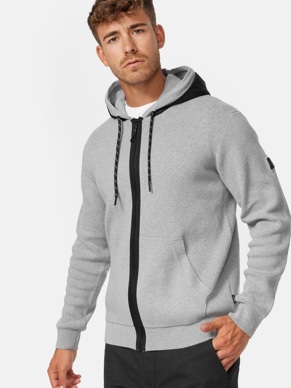 Indicode Sweatjacke Herren Baumwolle grau, L