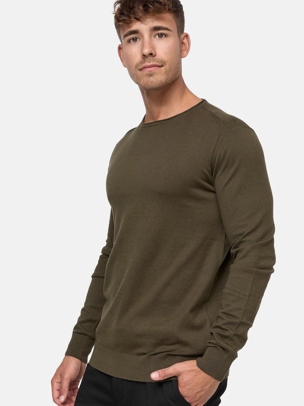 Indicode Strickpullover Herren Jersey grün, XXL