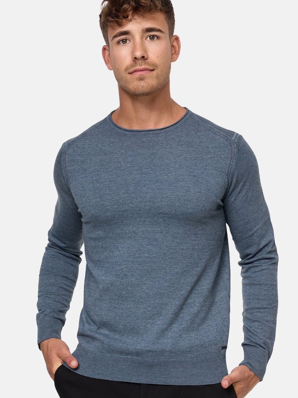 Indicode Strickpullover Herren Jersey blau, XXL