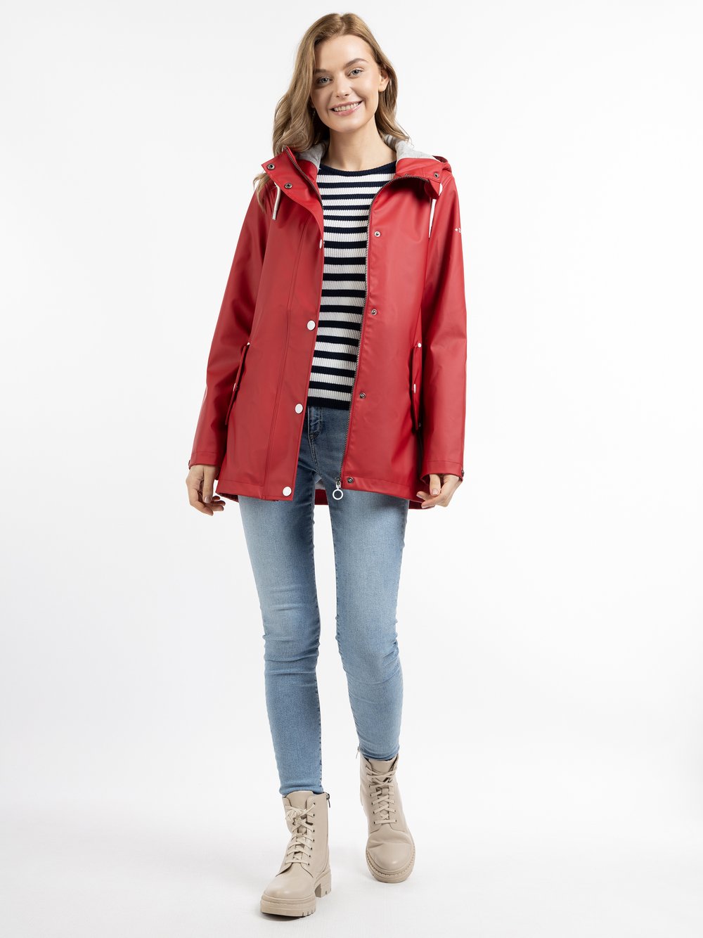 Dreimaster Regenjacke Damen rot, M