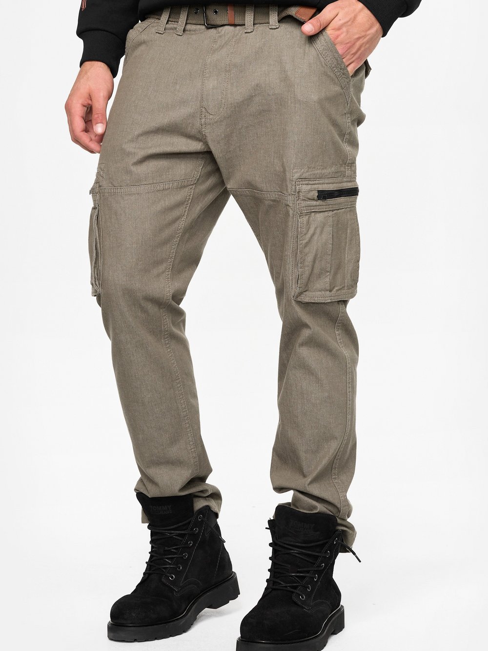 Indicode Cargohose Herren Baumwolle grün, L