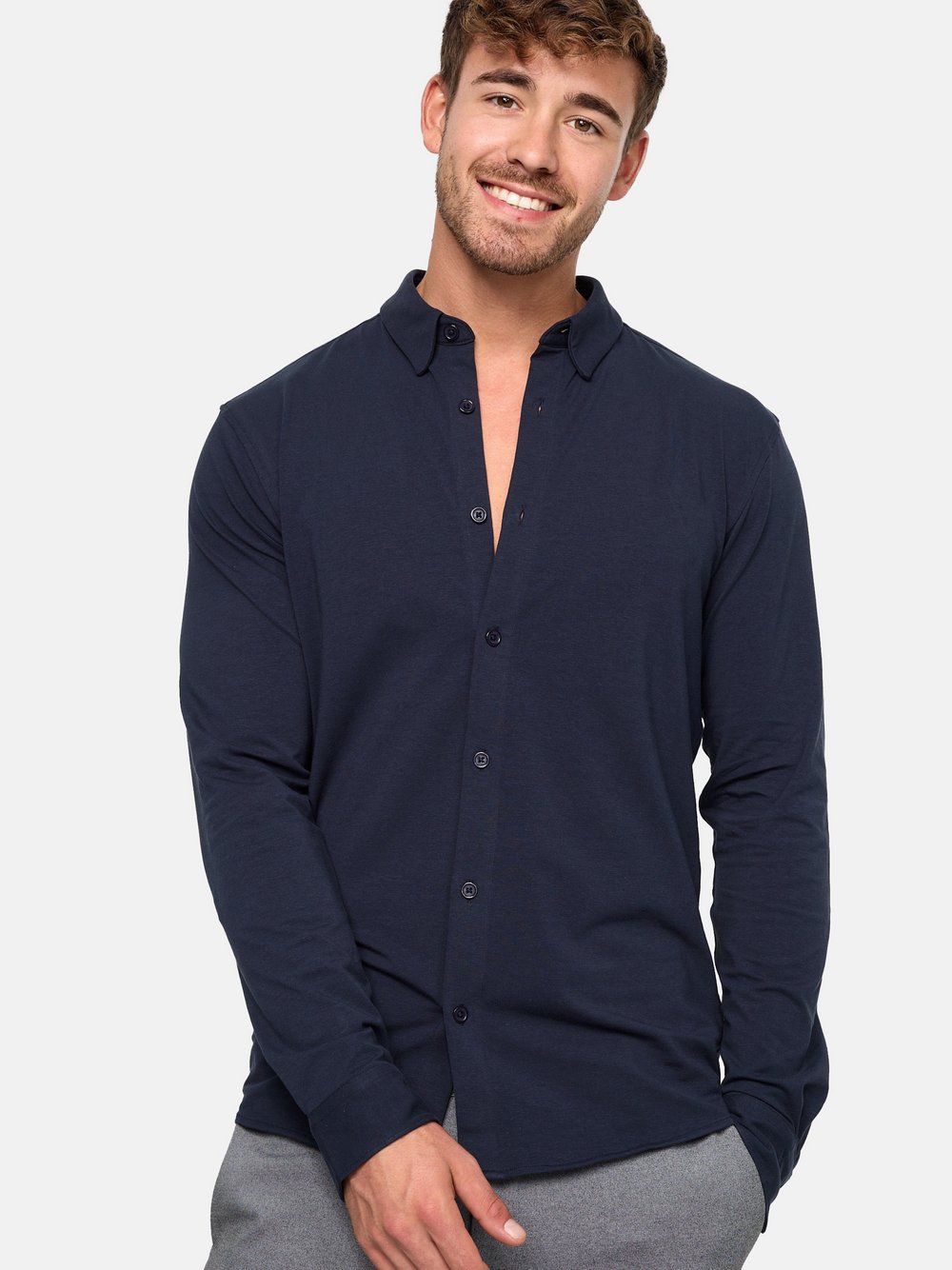 Indicode Hemd Langarm Herren Regular Fit Baumwolle blau, M