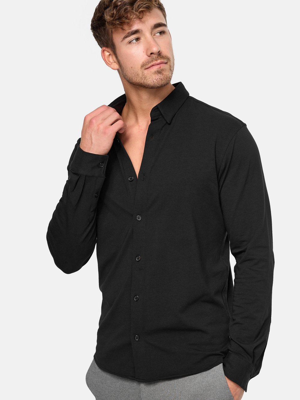 Indicode Hemd Langarm Herren Regular Fit Baumwolle schwarz, M