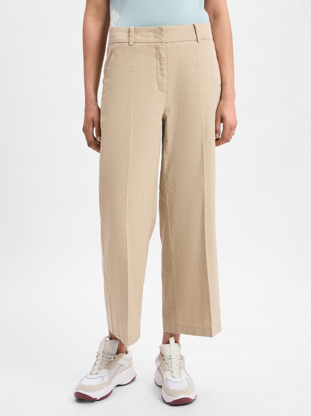 Cambio Hose mit Leinenanteil Damen Baumwolle weiß, 44
