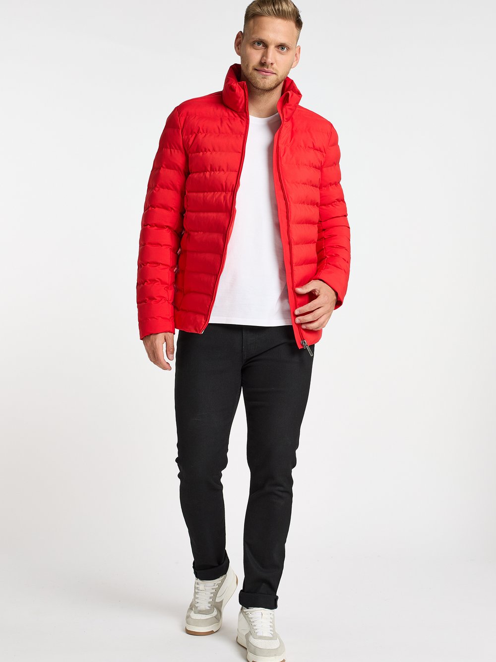 Mo Wattierte Winterjacke Herren rot, M