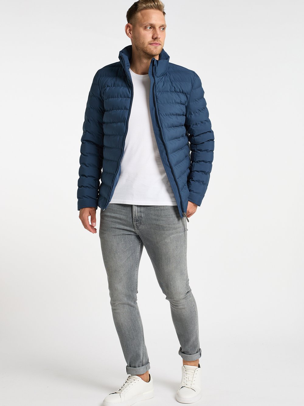 Mo Wattierte Winterjacke Herren blau, M