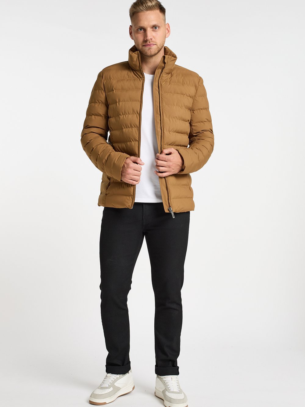 Mo Wattierte Winterjacke Herren beige, M