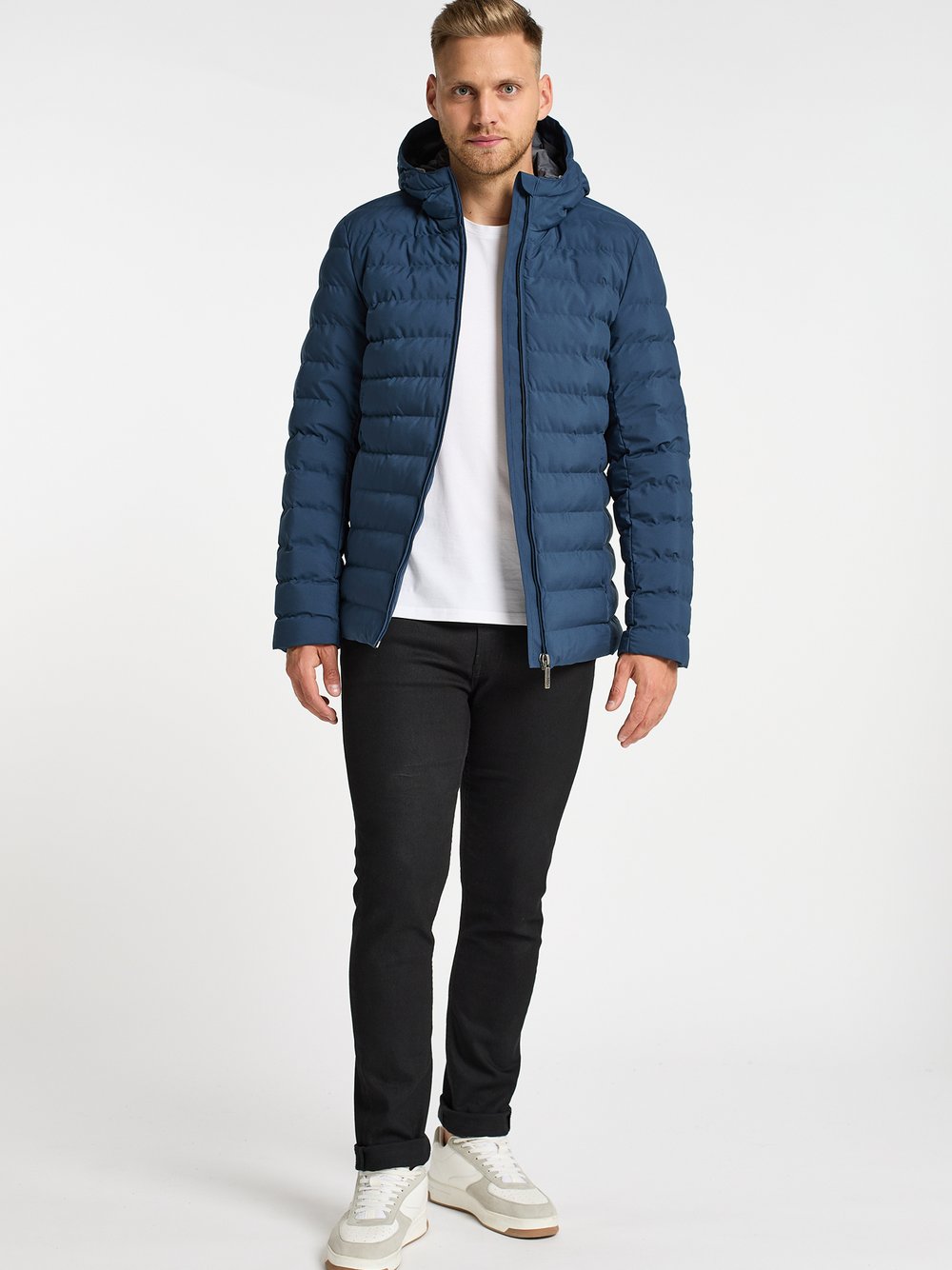 Mo Wattierte Winterjacke Herren blau, M