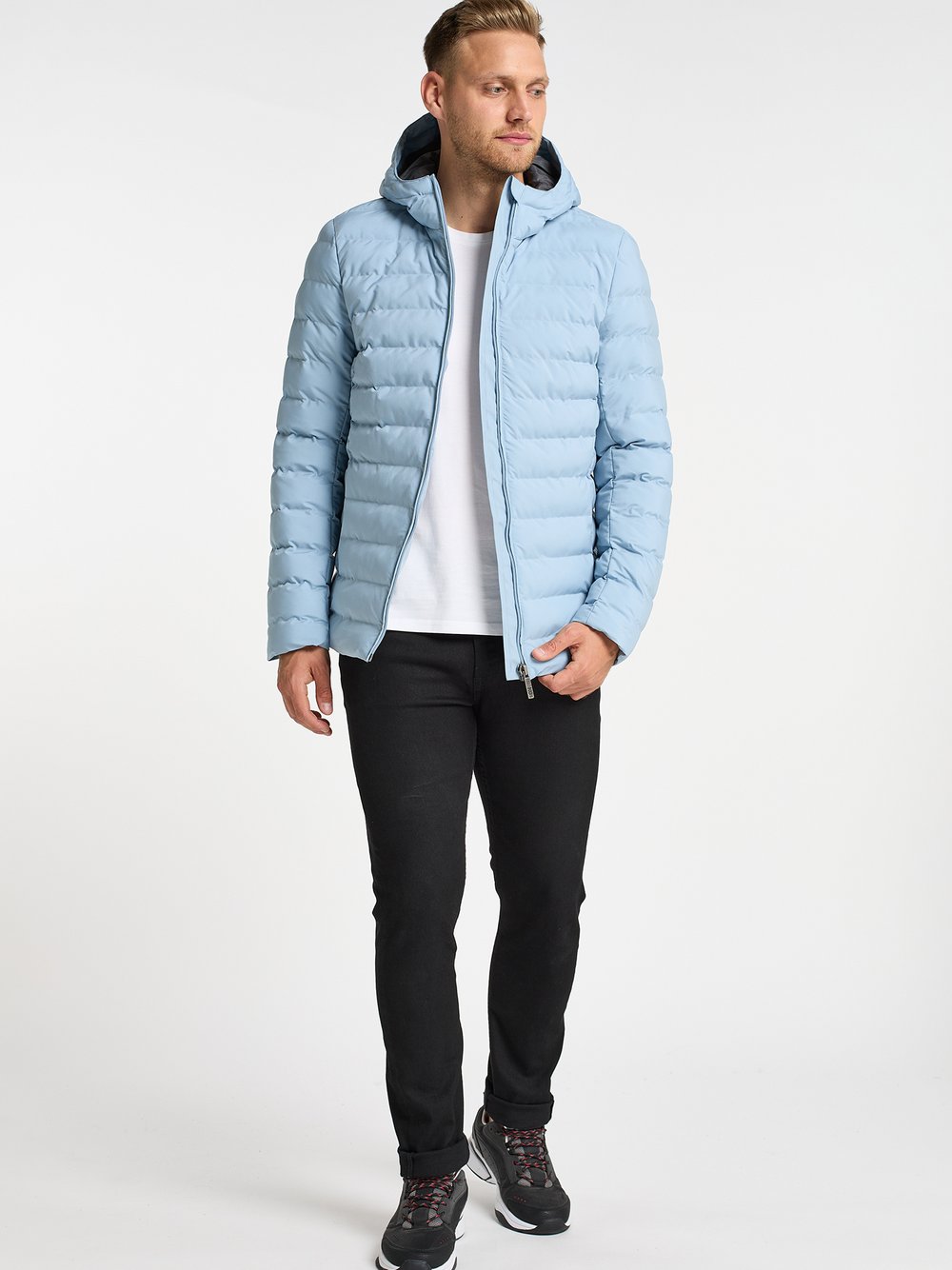 Mo Wattierte Winterjacke Herren blau, M