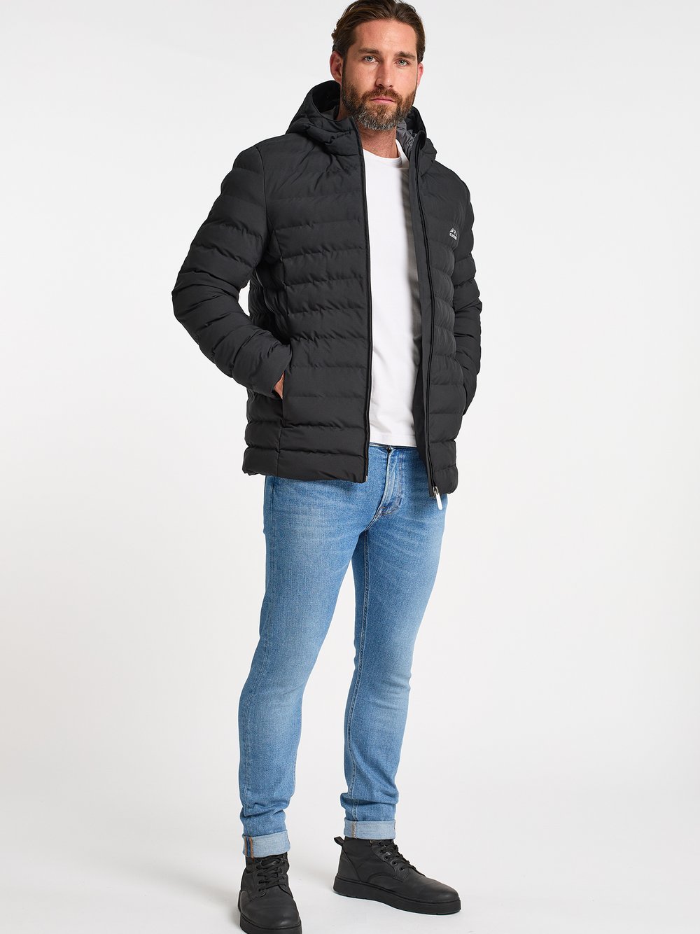 ICEBOUND Wattierte Steppjacke Herren schwarz, L