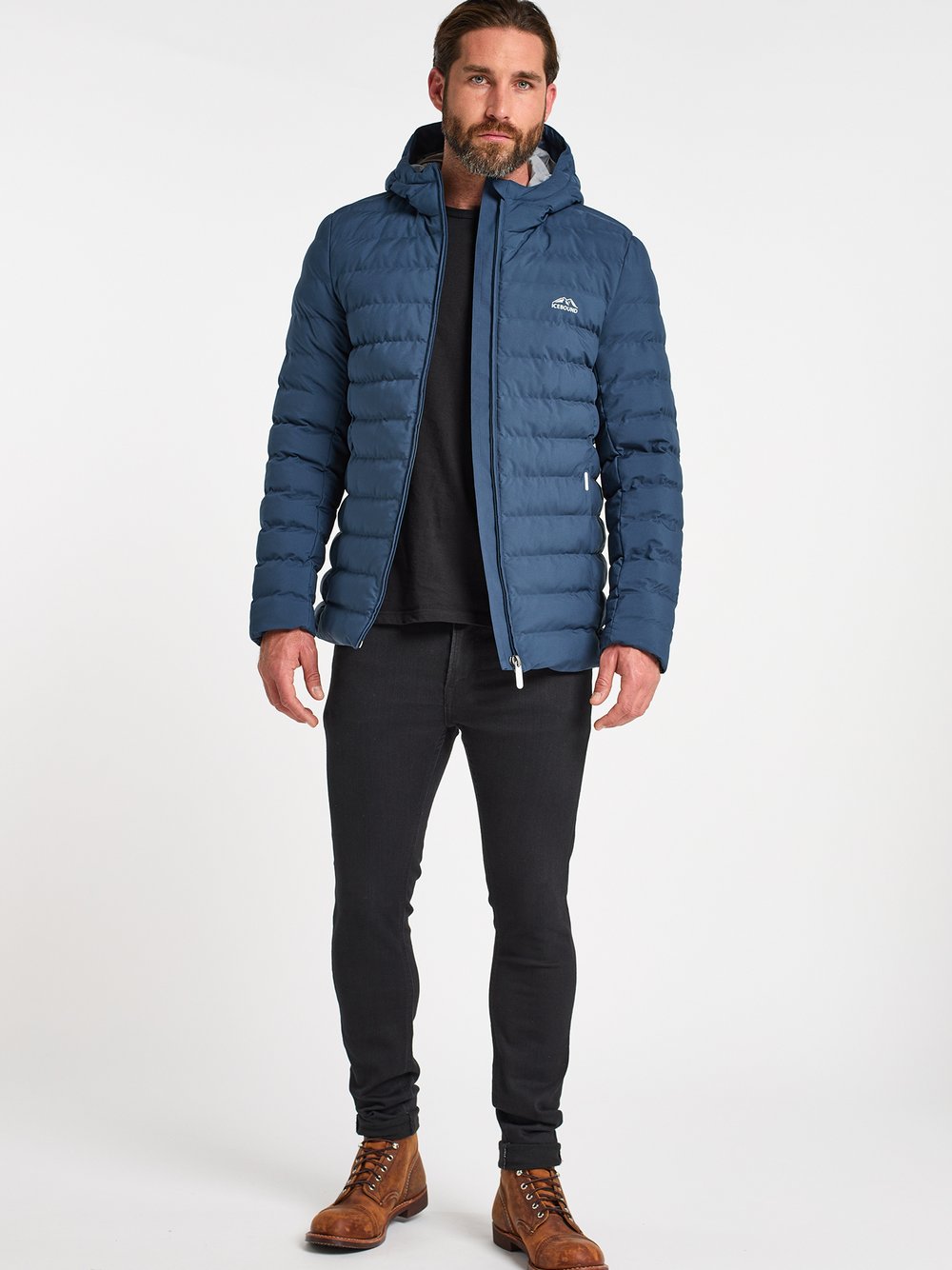 ICEBOUND Wattierte Steppjacke Herren blau, S