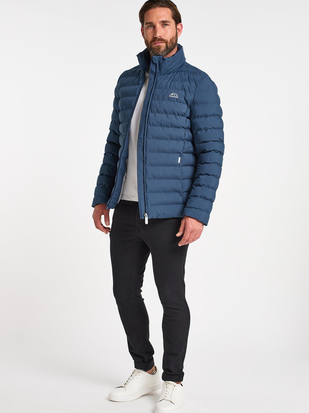 ICEBOUND Wattierte Winterjacke Herren blau, XXL