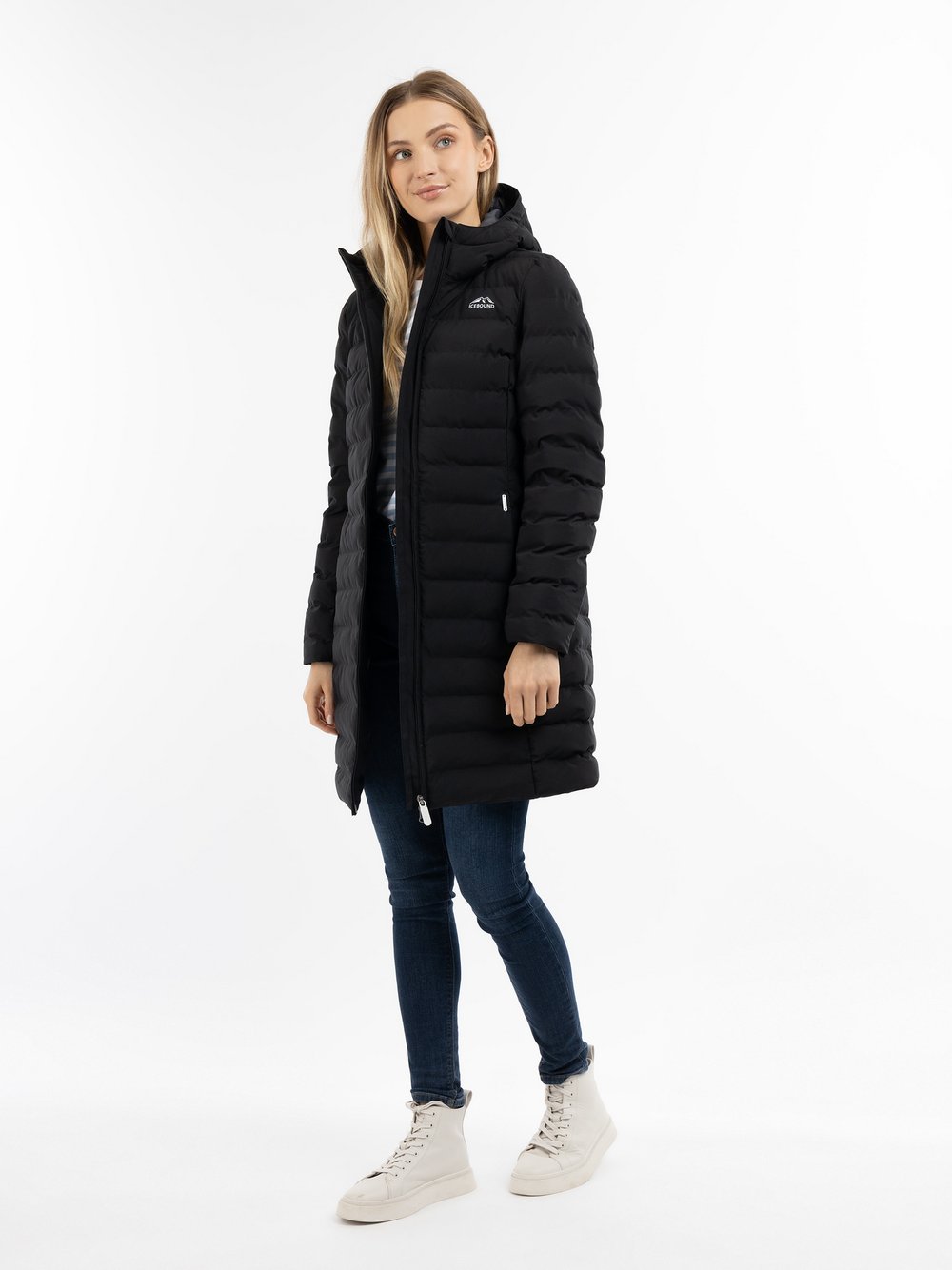 ICEBOUND Wattierter Steppmantel Damen schwarz, XL