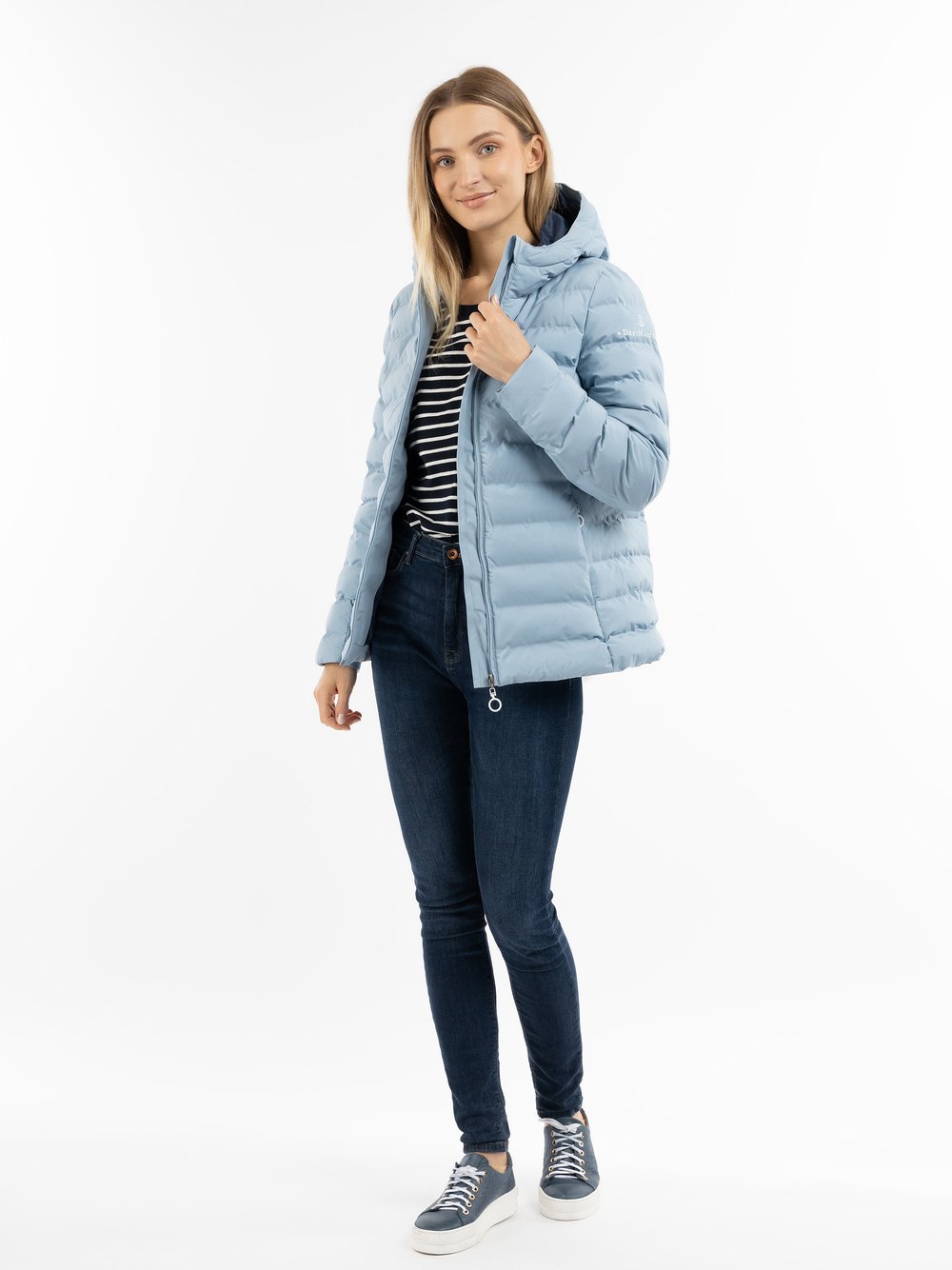 Dreimaster Wattierte Winterjacke Damen blau, XXL