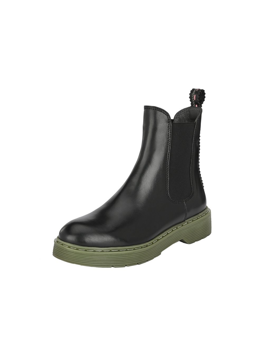 Crickit Chelsea-Boots Damen Leder schwarz bedruckt, 38