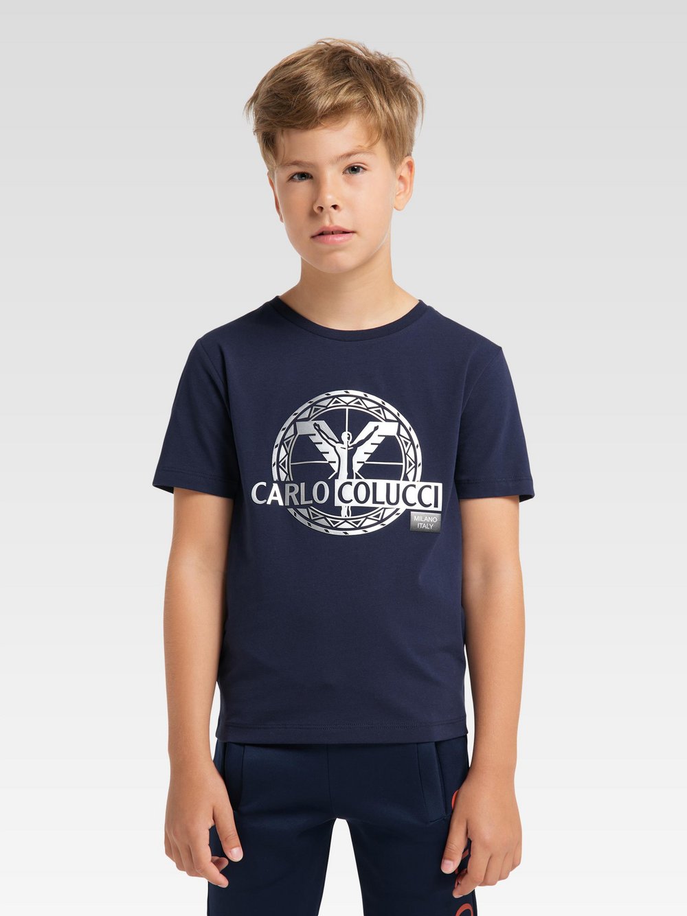 Carlo Colucci T-Shirt  Jungen Baumwolle blau, 122