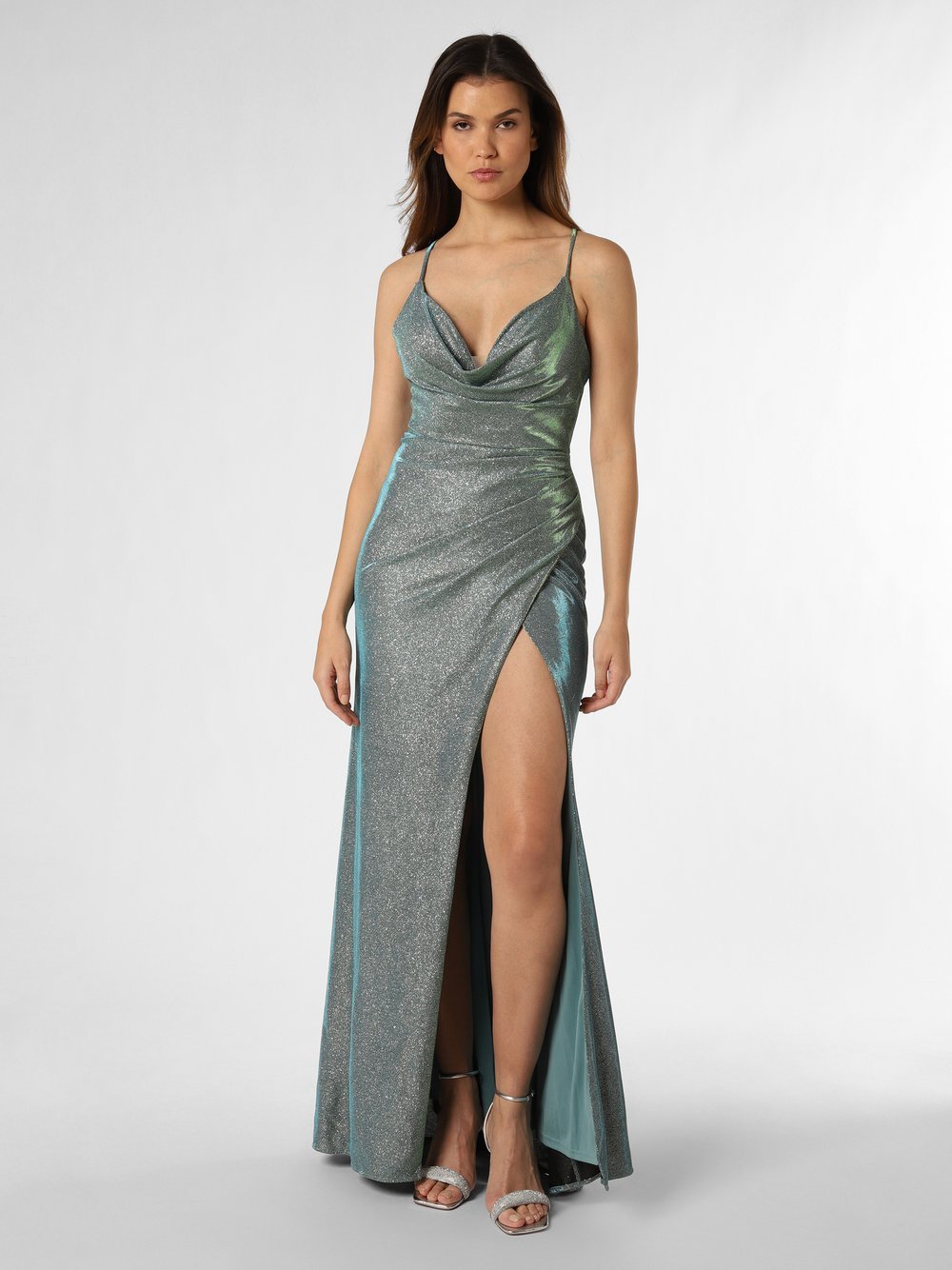 Obraz przedstawiający Luxuar Fashion Damska sukienka wieczorowa Kobiety zielony|niebieski jednolity, 38