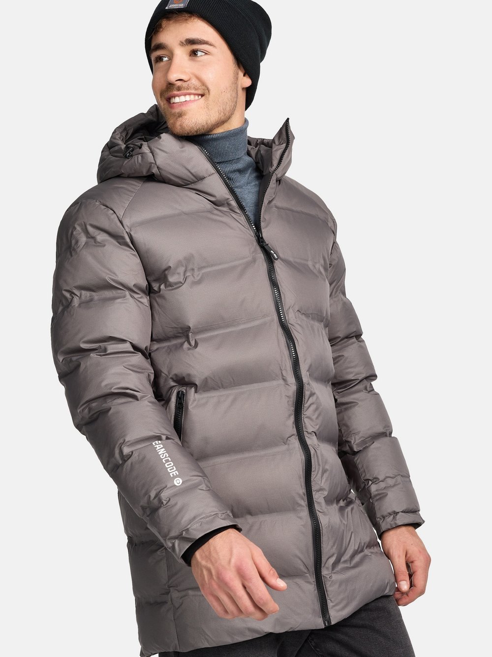 Indicode Winterjacke Herren Polyamid grau, S