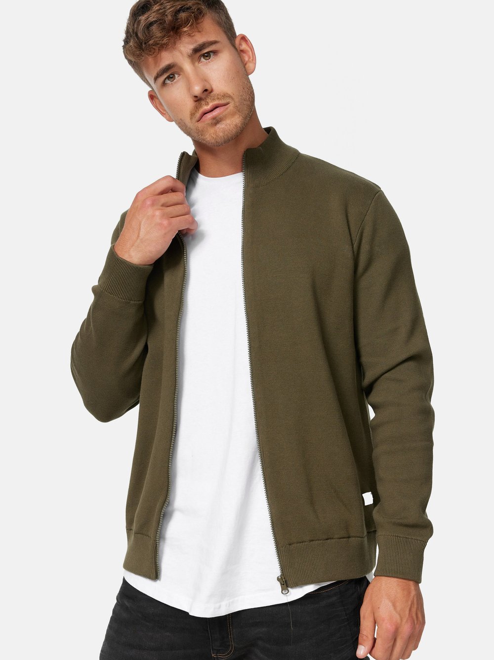 Indicode Strickjacke Herren Baumwolle grün, XXL