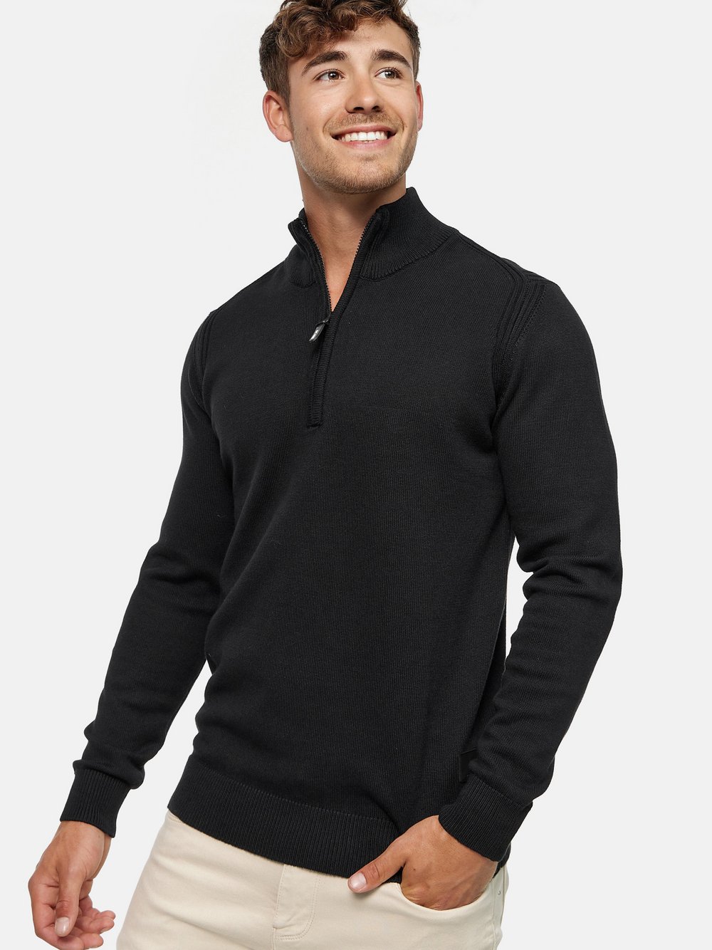 Indicode Strickpullover Herren Jersey schwarz, S