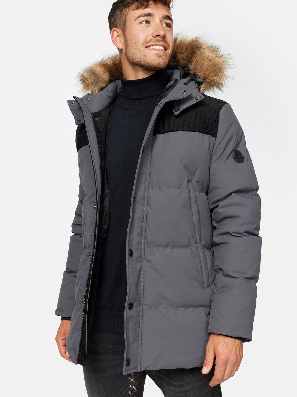 Indicode Parka Herren grau, L