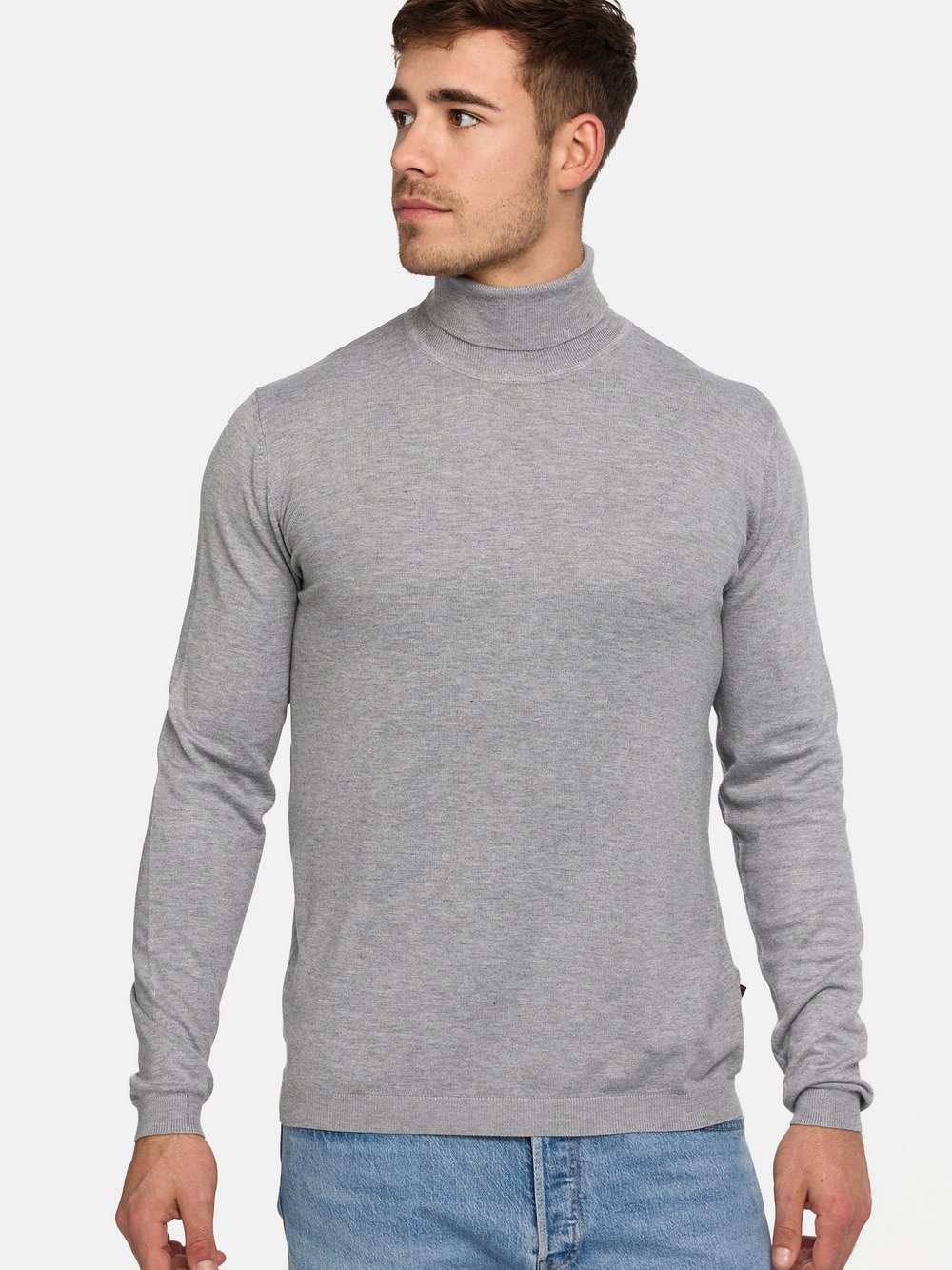 Jeff Strickpullover Herren Viskose grau, XXL