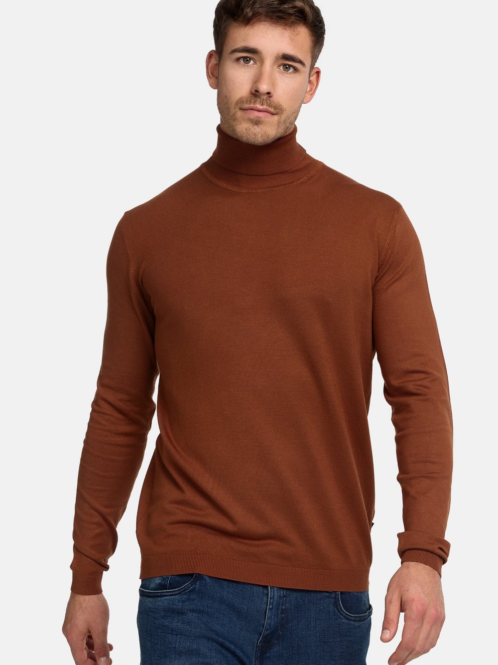 Jeff Strickpullover Herren Viskose braun, S