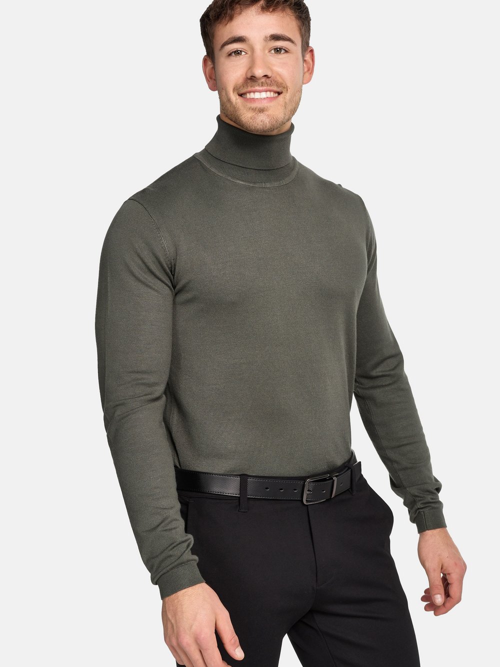 Jeff Strickpullover Herren Viskose grün, M