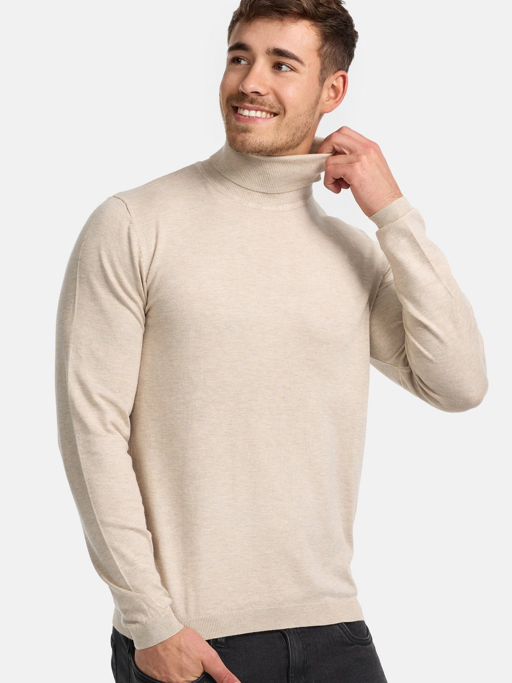 Jeff Strickpullover Herren Viskose beige, M