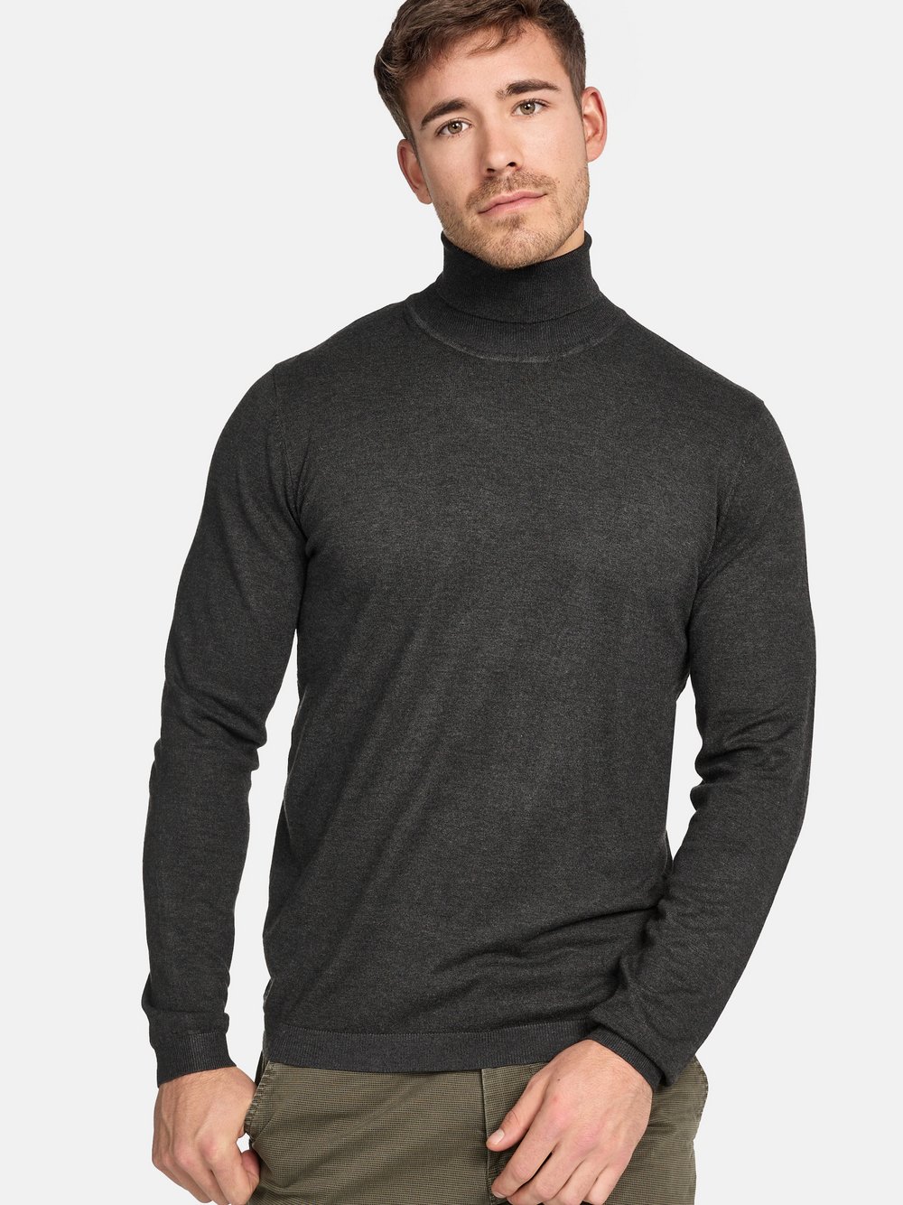 Jeff Strickpullover Herren Viskose grau, M