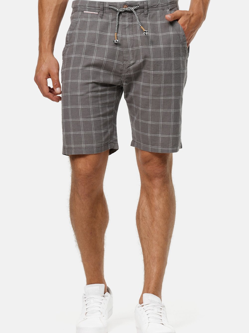 Indicode Shorts Leinen Herren grau, XXL