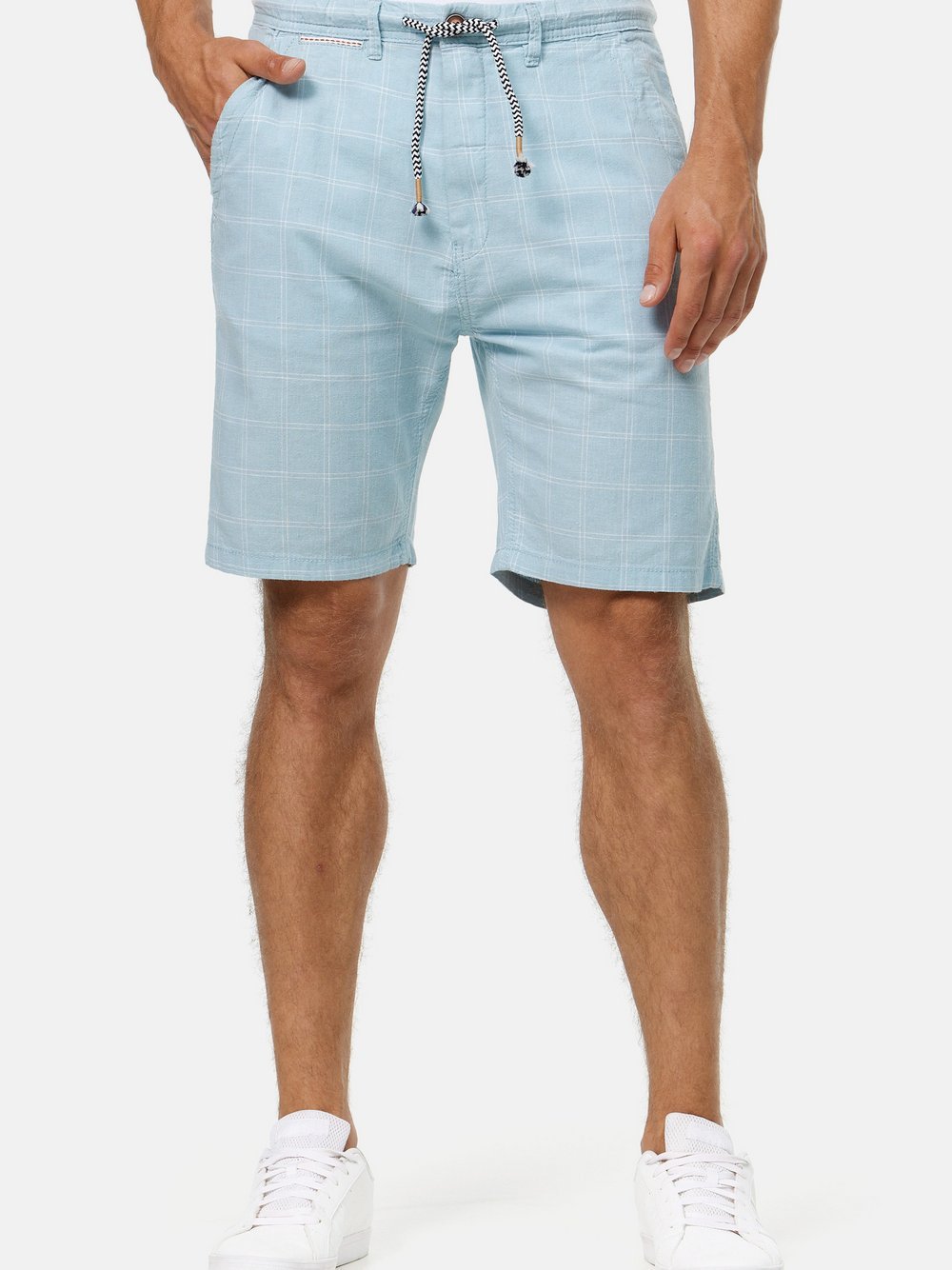 Indicode Shorts Leinen Herren blau, M