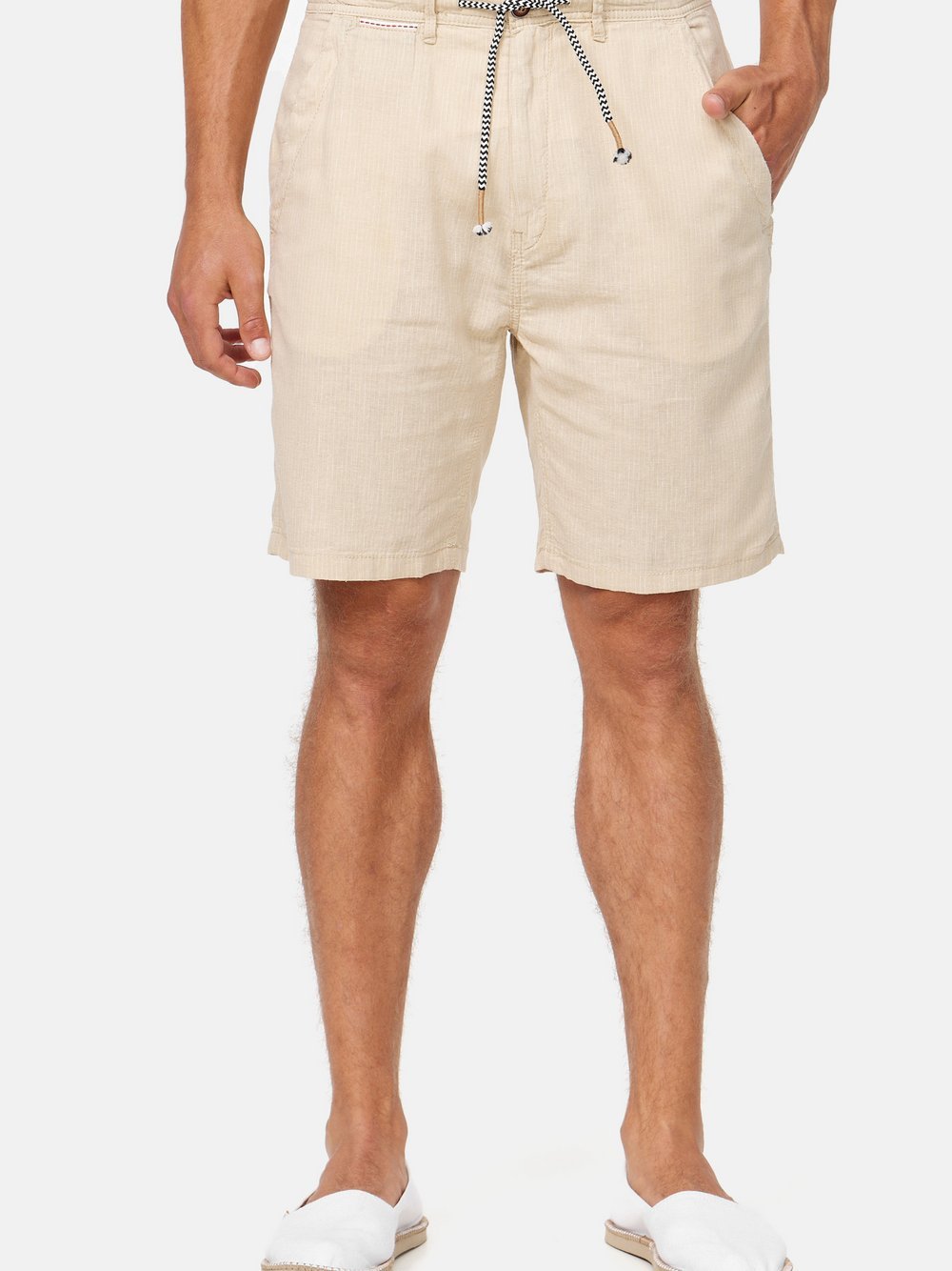 Indicode Shorts Leinen Herren beige, S