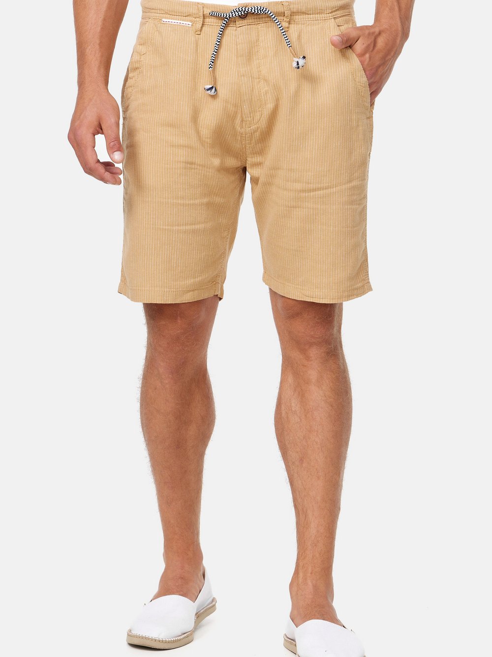 Indicode Shorts Leinen Herren braun, L