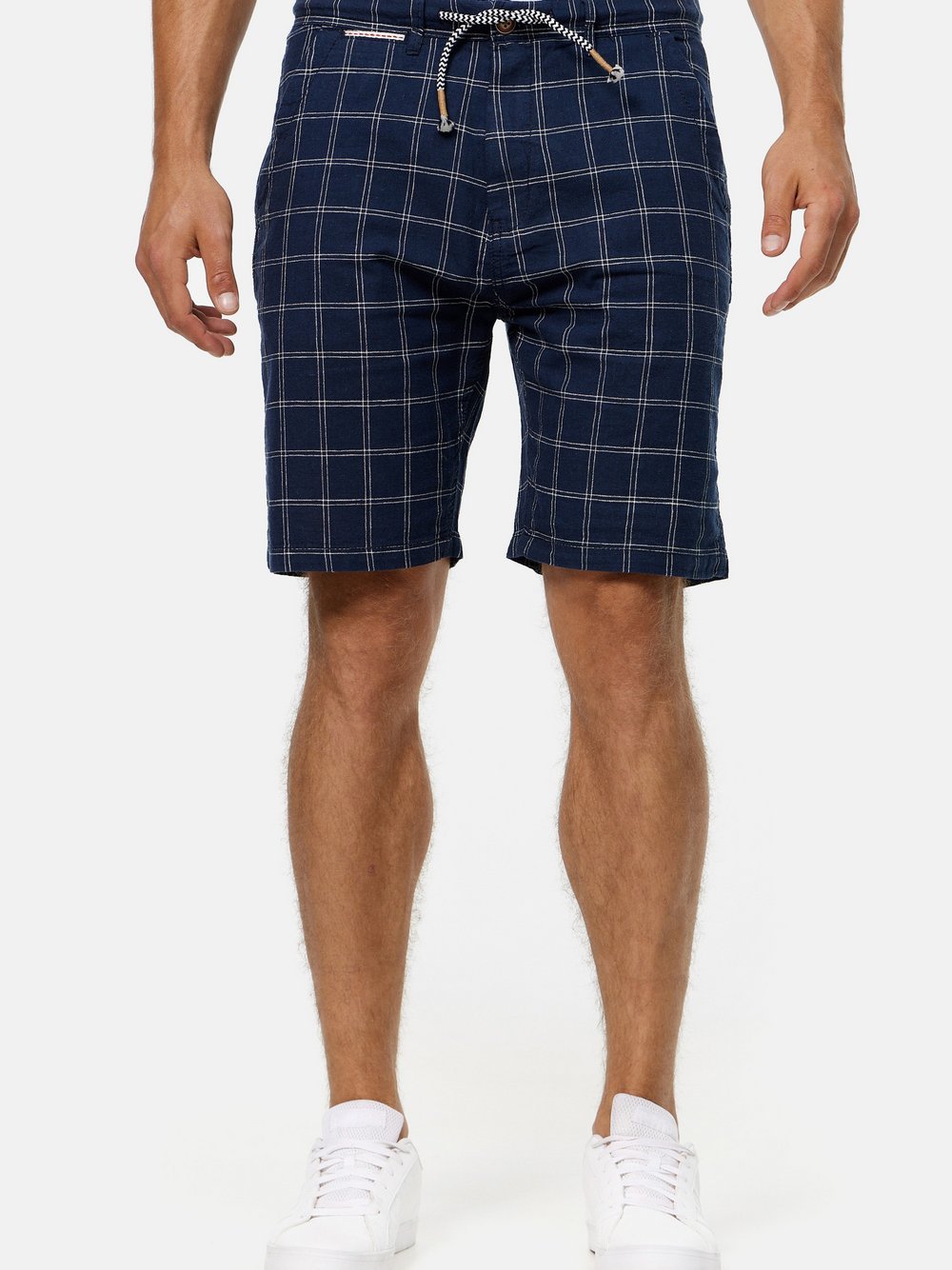 Indicode Shorts Leinen Herren blau, M