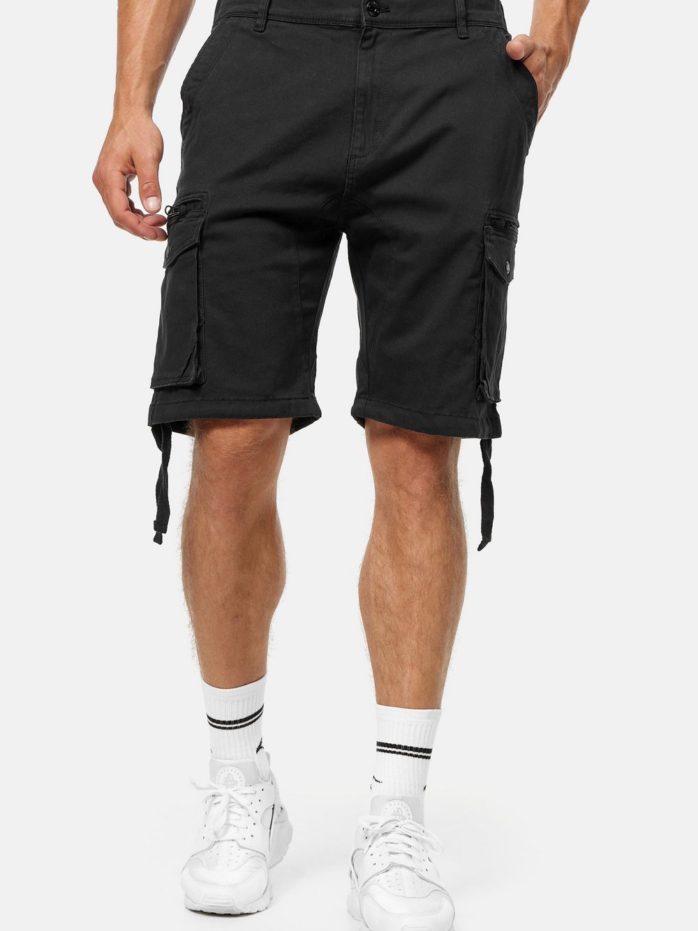 Indicode Shorts Cargo Herren Baumwolle schwarz, L