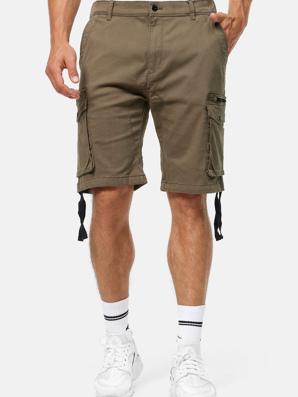 Indicode Shorts Cargo Herren Baumwolle grün, L