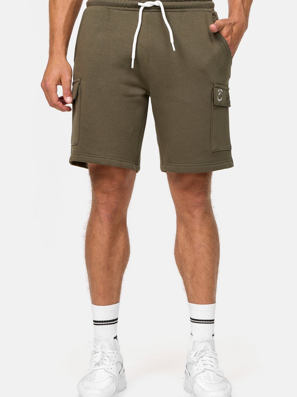 Indicode Shorts Sweat Herren Baumwolle grün, M