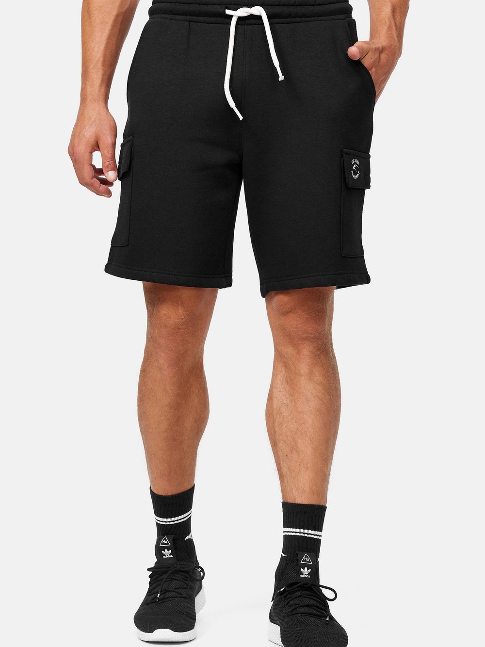 Indicode Shorts Sweat Herren Baumwolle schwarz, L