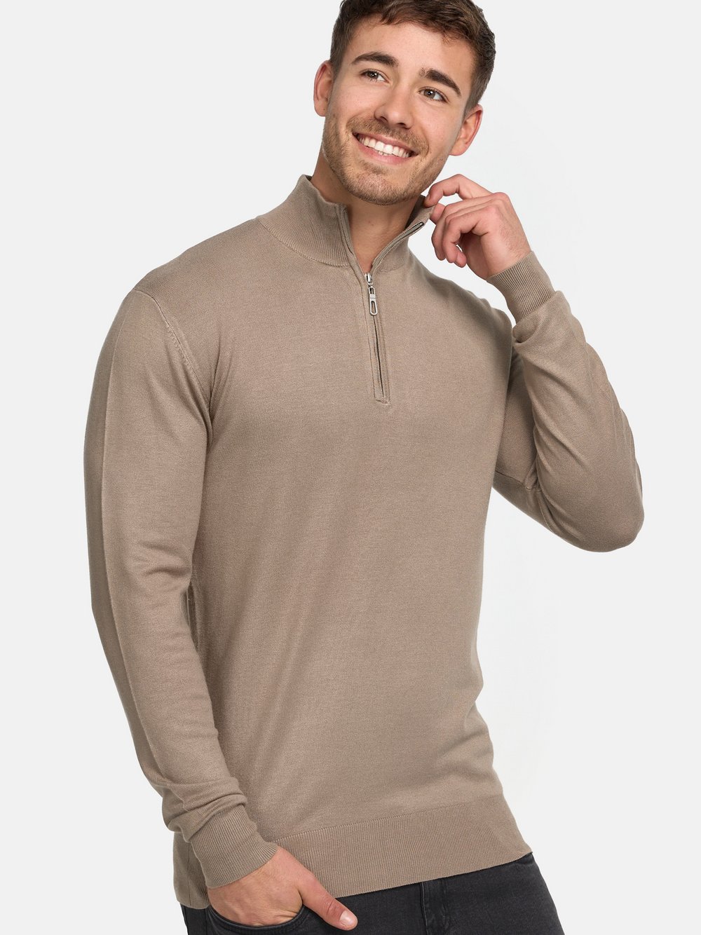 Indicode Strickpullover Herren Viskose beige, XL